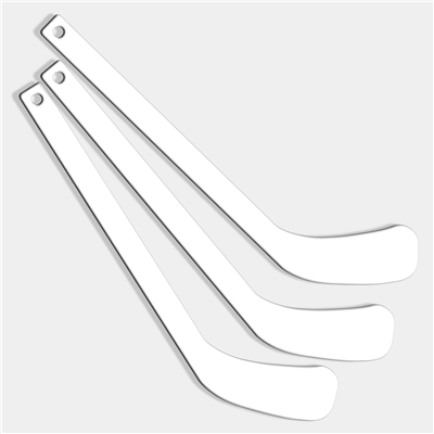 Plastic Player Hockey MiniSticks (Blank White)