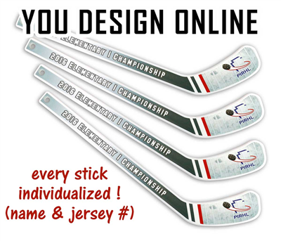 Plastic Player Hockey Stick (White Team) Design Online or Upload Artwork