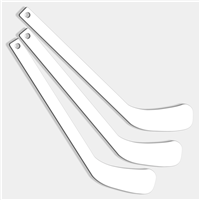 Plastic Player Hockey Sticks (Blank White)