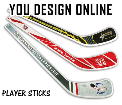 Plastic Player Hockey Stick (White) Design Online or Upload Your Design